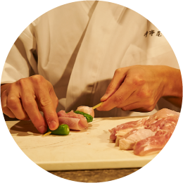 カット・串打ち・焼き